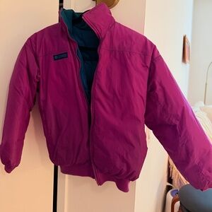 Columbia Purple and Green Reversible Puffer